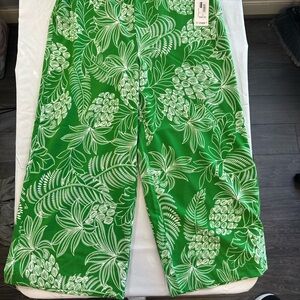 Leafy Green Tropical Pants